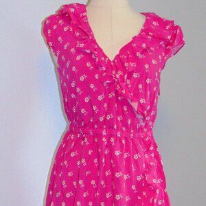 J. CREW Pink Floral Crossover Dress 0 NWT!